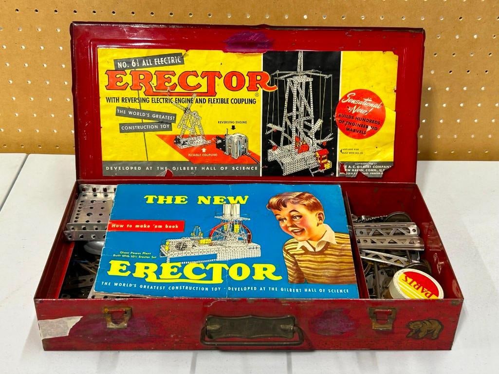 Vintage Erector Set in a Repainted Metal Case (1 of 5)