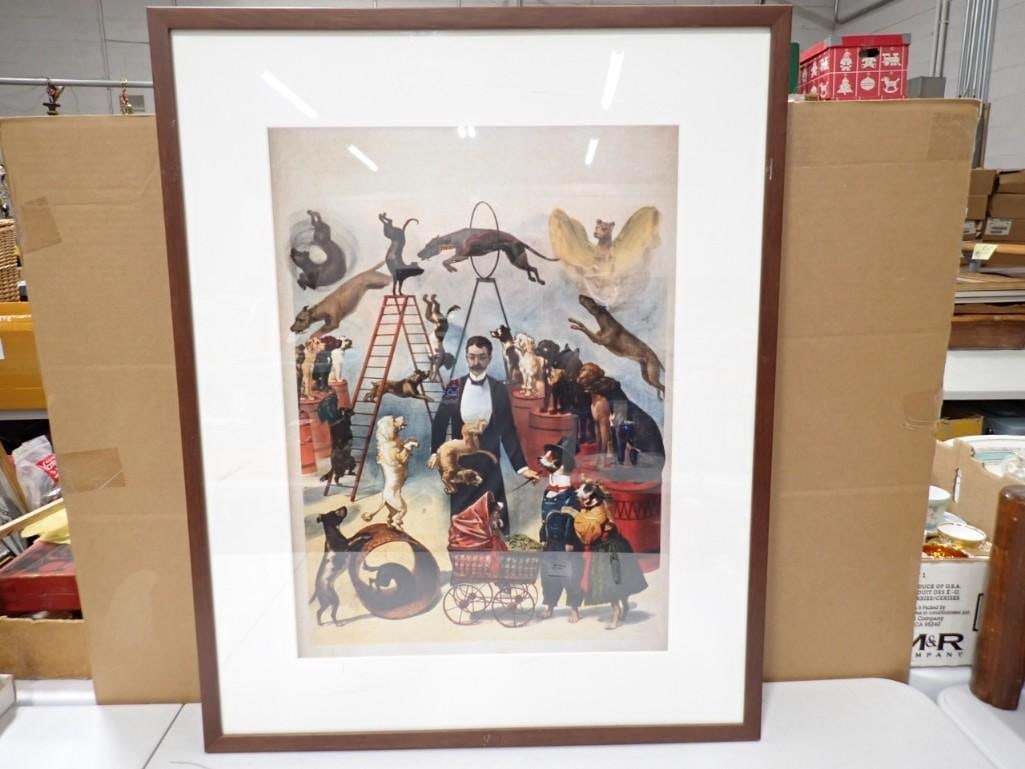 Framed Print of Dog Trainer with circus dogs (1 of 6)