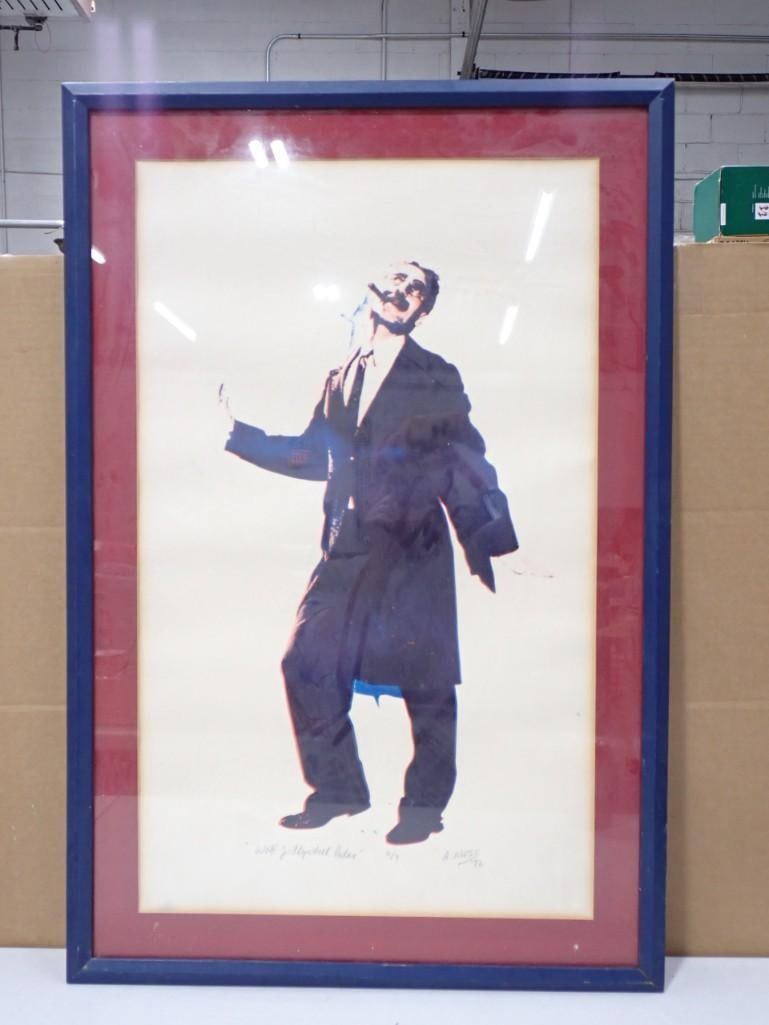 Framed Groucho Marx Print Pencil Signed A. Moss 2 / 9 (1 of 7)