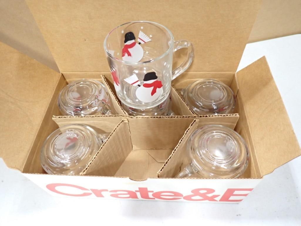 Set of 12 Luminarc Snowman Cups: Set of 12 Luminarc Snowman Cups