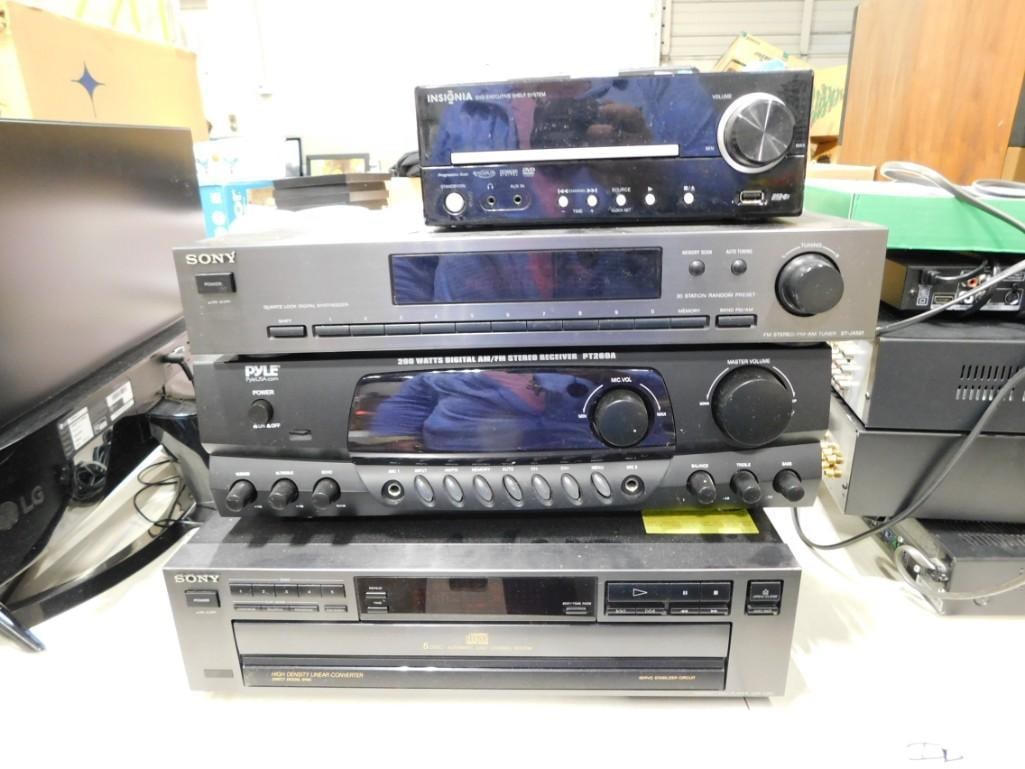 Electronics lot including Sony, Pyle, Insignia, Receivers, CD Players, DVD, etc. (1 of 8)