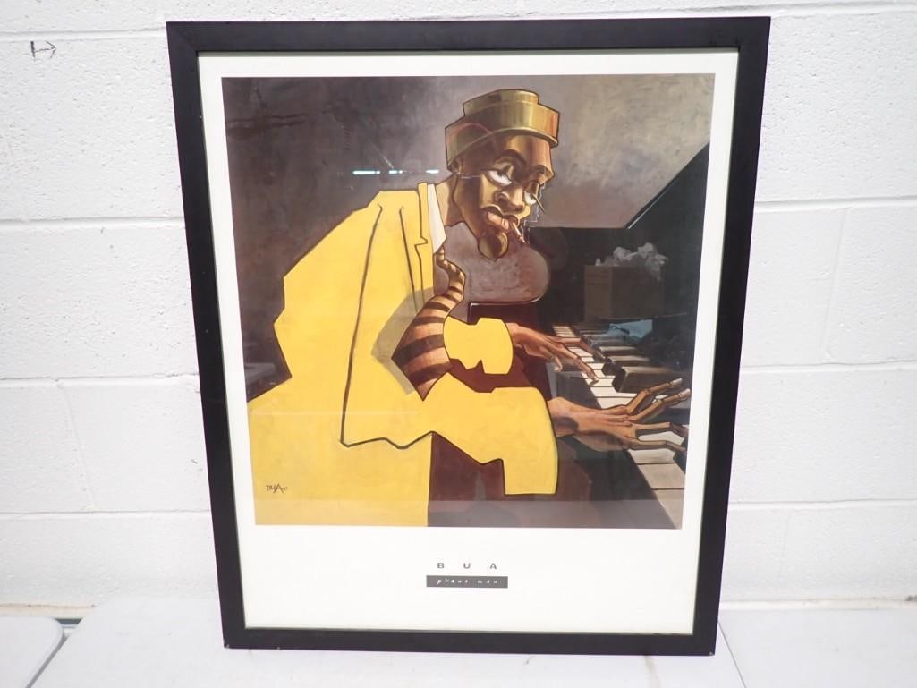 Framed Poster Bua Piano Man 31" x 26" (1 of 8)