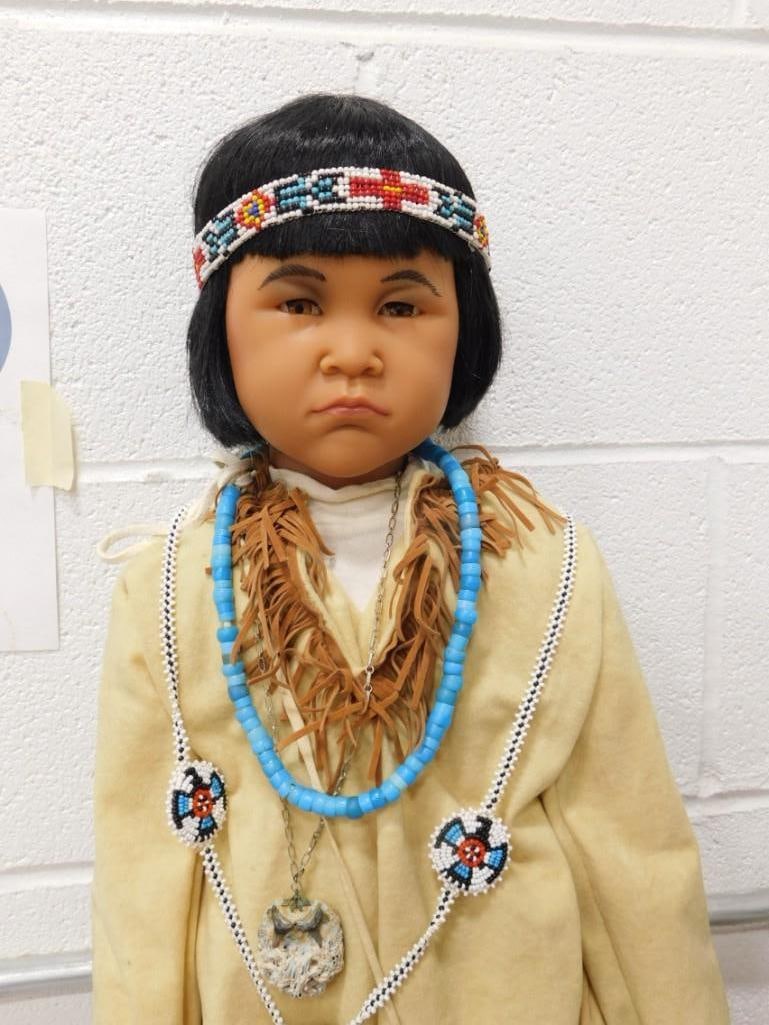 Vtg 1980s John Nissen Mika Native American Indian Boy 28" LE Doll (1 of 12)