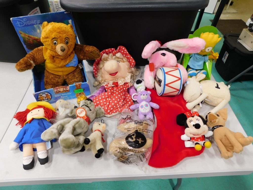 Vtg Advertising Plush Lot incl Disney Brother Bear, Miss Piggy, Bondie, Daisy, Energizer Bunny, (1 of 6)