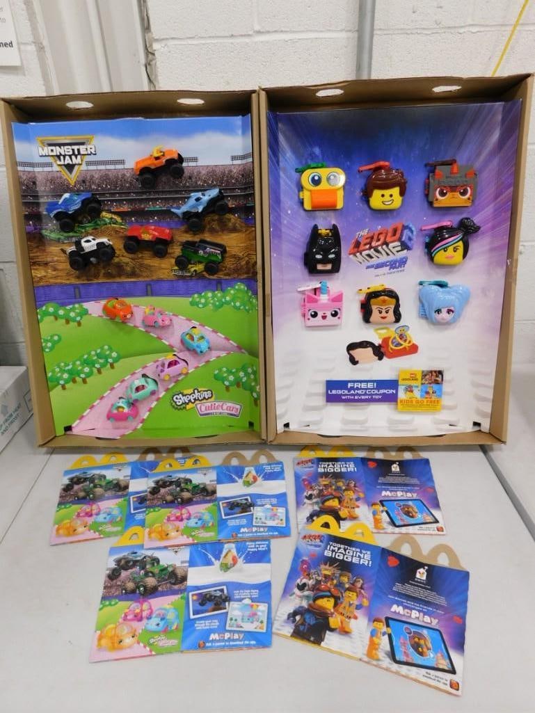 Lego Movie and Monster Jam Store Displays with Happy Meal Toys Full Sets: Lego Movie and Monster Jam Store Displays with Happy Meal Toys Full Sets