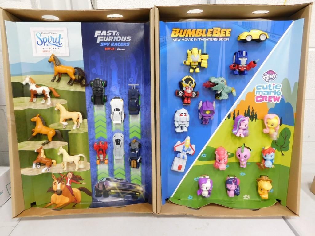 BumbleBee , Cutie Mario Crew, Fast & Furious Spy Racer Store Displays with Happy Meal Toys Full Sets: BumbleBee , Cutie Mario Crew, Fast & Furious Spy Racers, Spirit Store Displays with Happy Meal Toys Full Sets