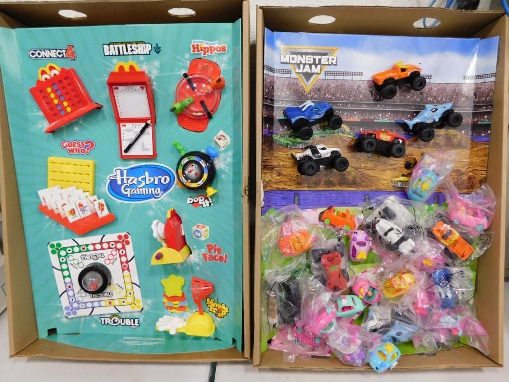 Monster Jam, Hasbro Gaming Store Displays with Happy Meal Toys Full Sets: Monster Jam, Hasbro Gaming Store Displays with Happy Meal Toys Full Sets