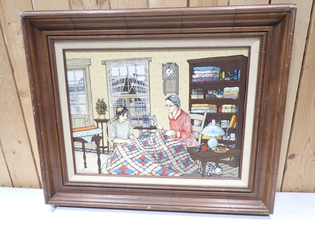 H Hargrove Print on Canvas Framed 22" x 18" (1 of 6)