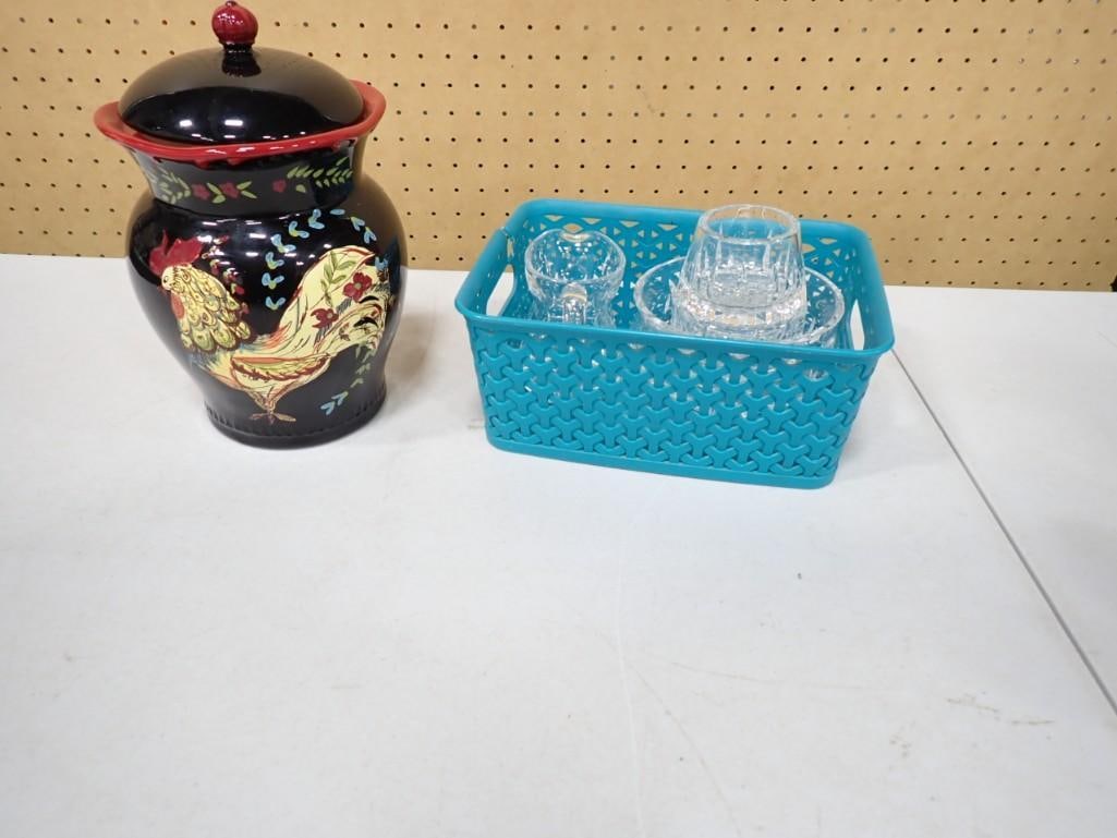 April Cornell Cookie Jar and some Glassware including Waterford Crystal (1 of 9)
