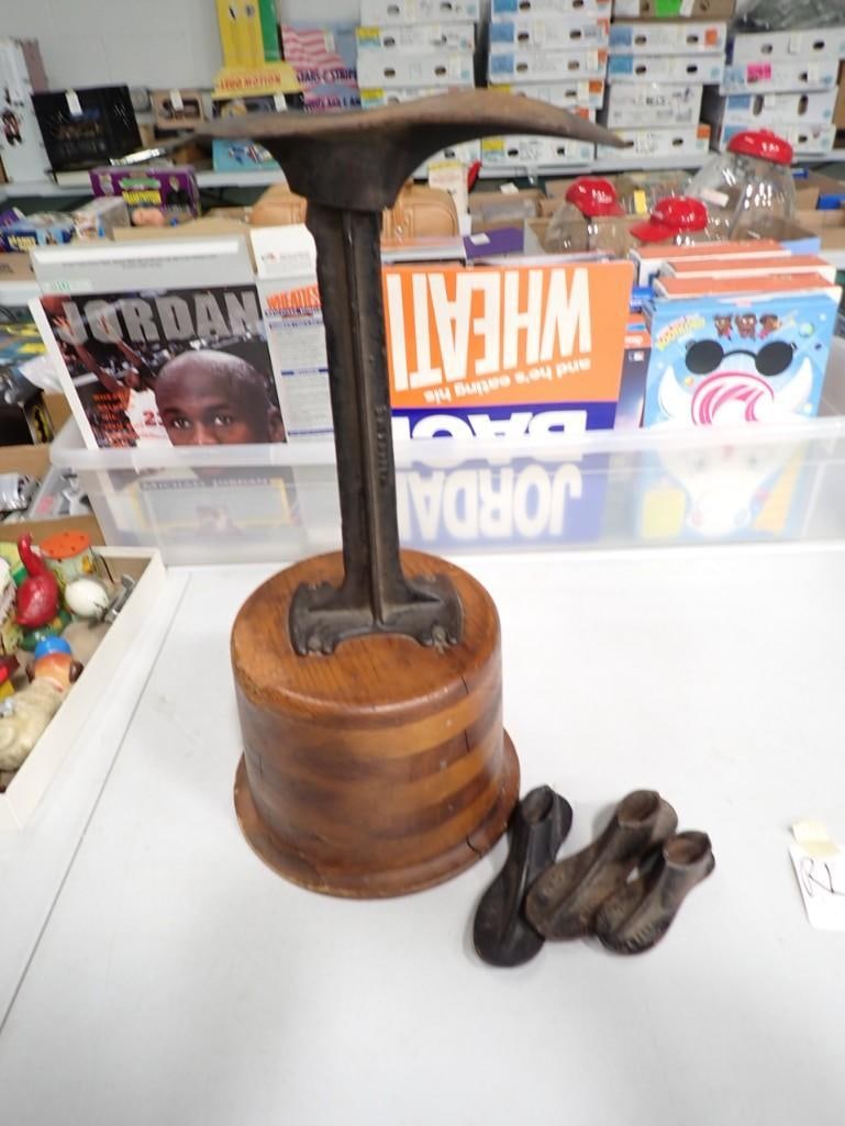 Antique Cast Iron Shoe / Boot Cobblers with wood and Cast Iron Stand - roughly 21" Tall (1 of 9)