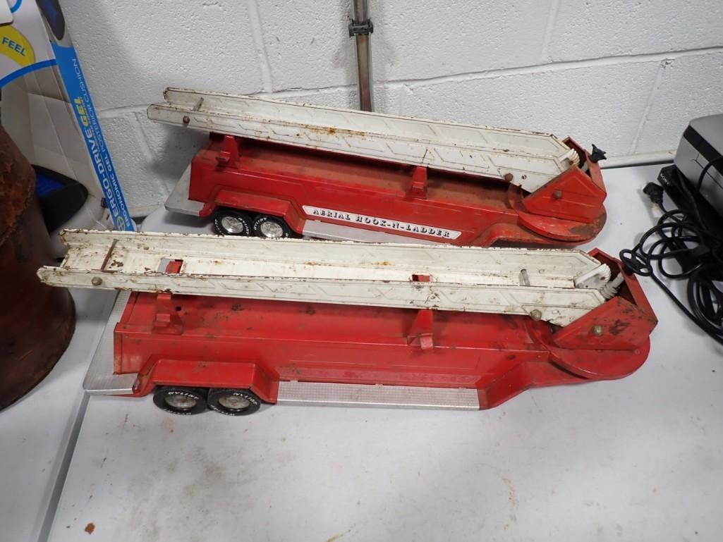 2 Nylint Pressed Steel Trailers NO TRUCKS: 2 Nylint Pressed Steel Trailers NO TRUCKS . Aerial Hook and Ladder