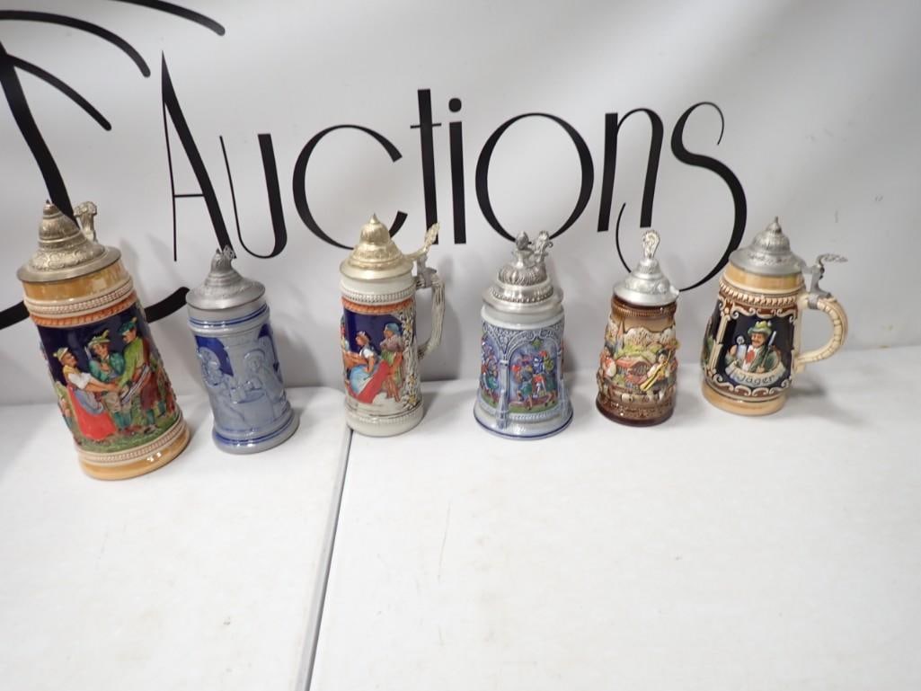 Lot of 6 Asst Beer Steins incl German (1 of 10)