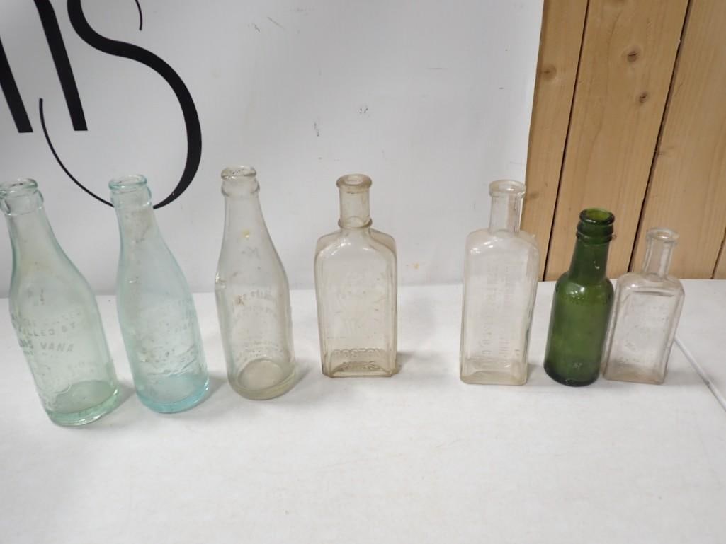 Antique and Vintage Bottles incl Light Blue, Green, etc: Antique and Vintage Bottles incl Light Blue, Green, etc