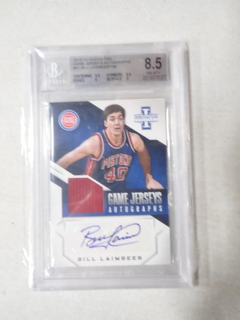 Bill Laimbeer Autographed Jersey Basketball Card Beckett Graded 8.5 (1 of 6)