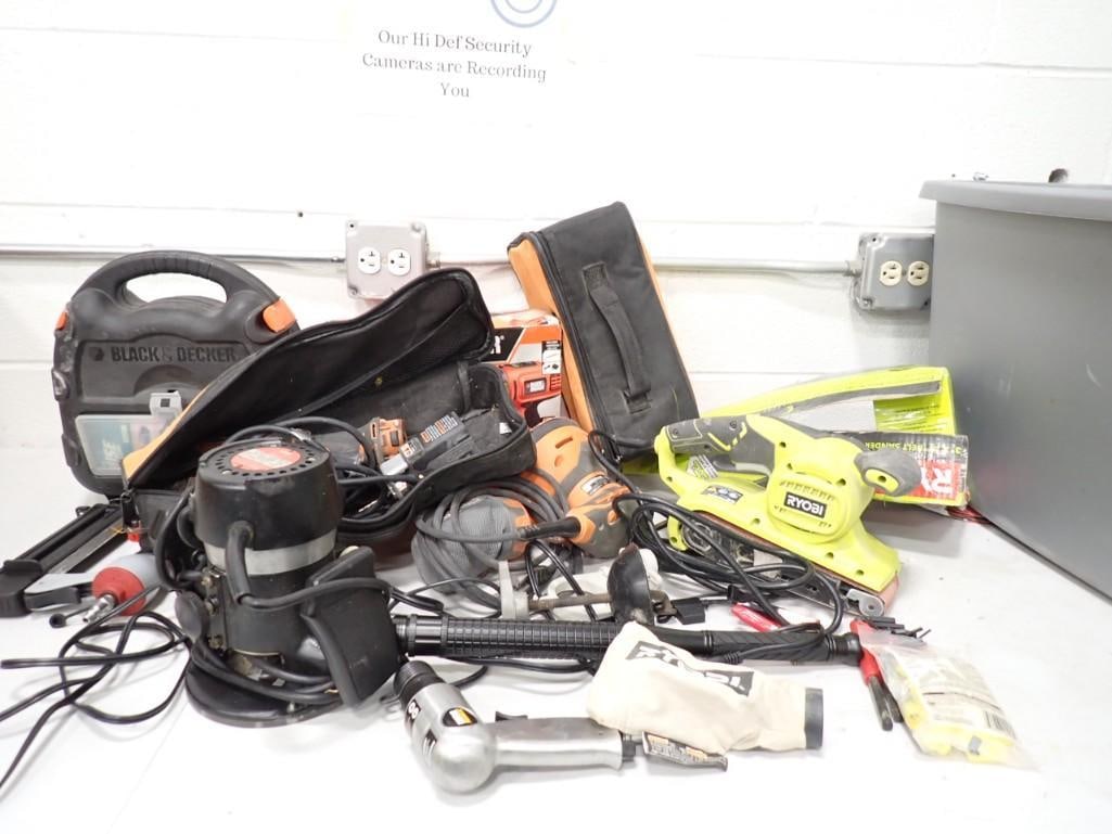 Power Tools lot including Black & Decker, Ryobi, Sanders, Drills, etc. (1 of 6)