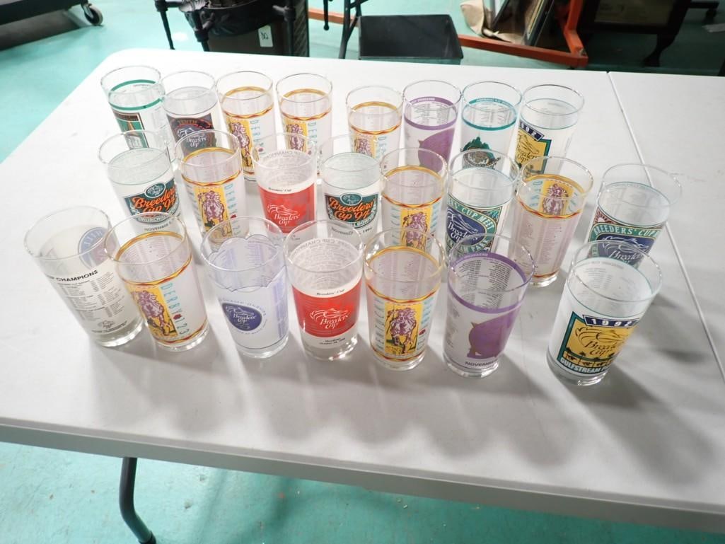 Lot of Horse Racing Glasses including Breeders' Cup and Kentucky Derby: Lot of Horse Racing Glasses including Breeders' Cup and Kentucky Derby
