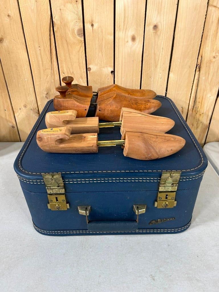 Lady Baltimore Vintage Suitcase and 4 Nordstrom and Florsheim Shoe stretchers: Lady Baltimore Vintage Suitcase and 4 Nordstrom and Florsheim Shoe stretchers