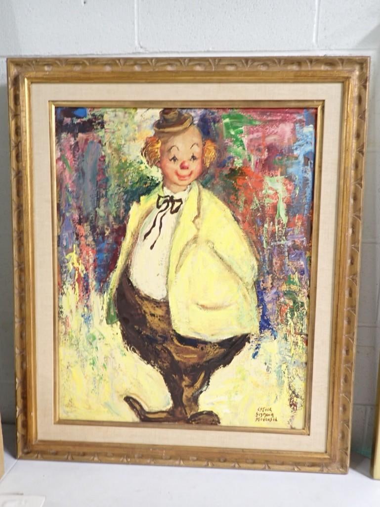 Esther Seymour Stevenson Original Oil Painting of a Clown: Esther Seymour Stevenson Original Oil Painting of a Clown - measures roughly 38x32"