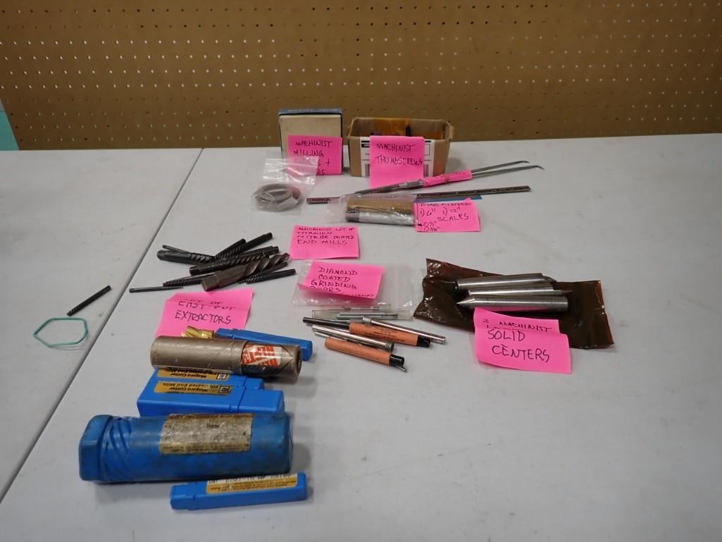 Milling Lot including machinist Screws, Titanium Tipped Mills, etc.: Milling Lot including machinist Screws, Titanium Tipped Mills, etc.