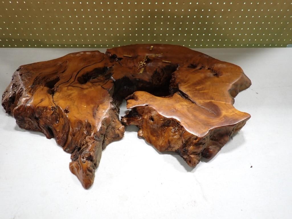 Big Wood Lacquered Knot turned into a clock - roughly 28" Long (1 of 9)