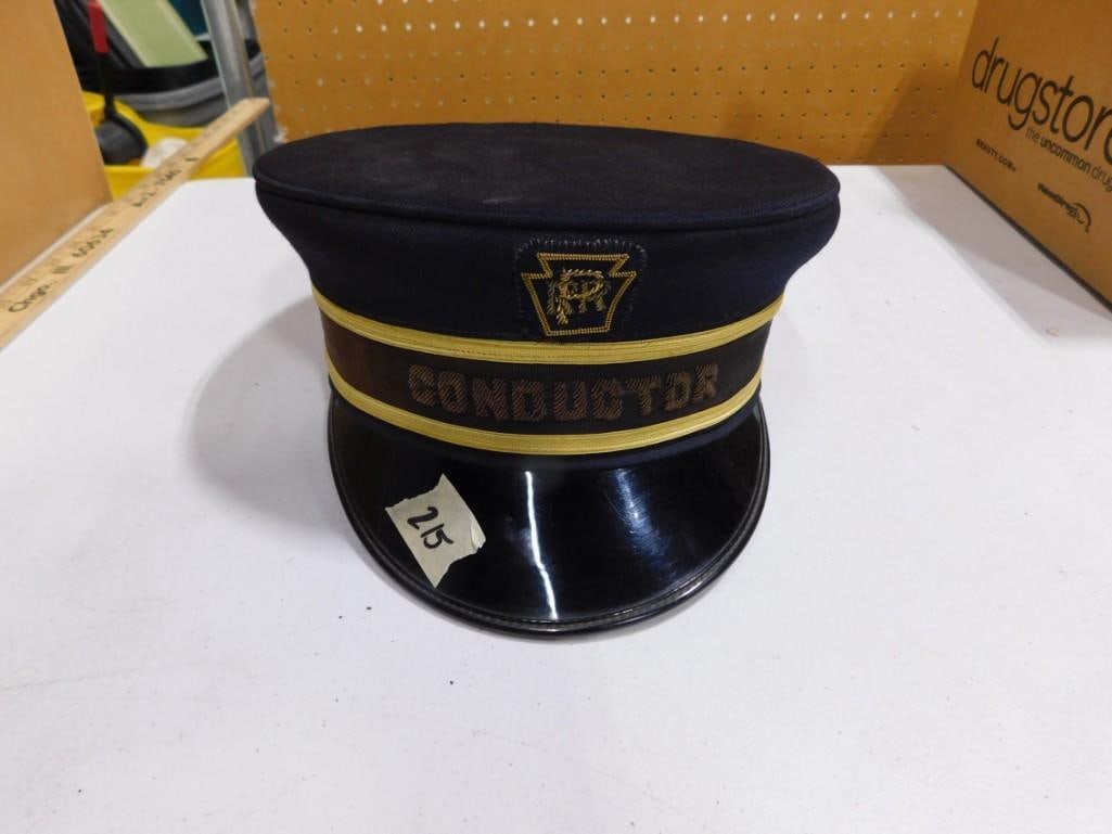 Pennsylvania Railroad Conductor's Hat with Ticket Puncher (1 of 8)