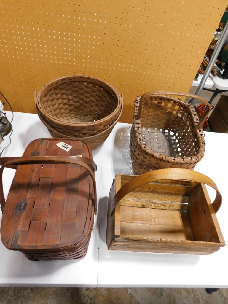 4 Antique Woven Primitive Baskets (1 of 8)