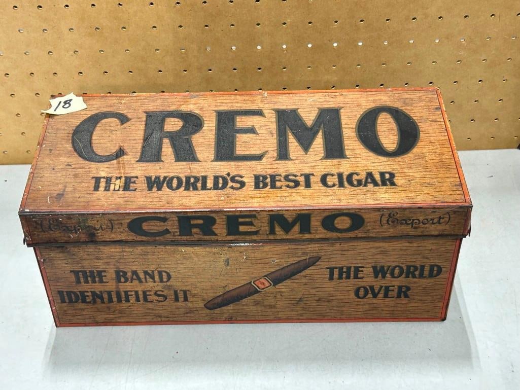 Cremo Cigar Store Display Tin Advertising Box Humidor (1 of 7)