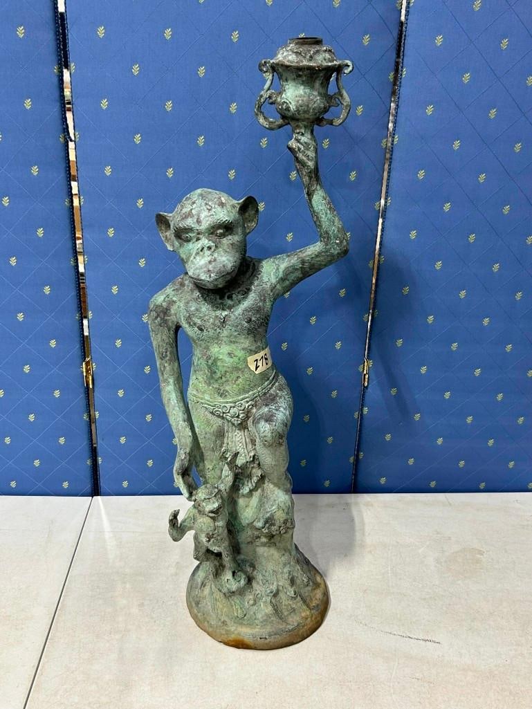 Bronze Monkey Statue 30" Tall (1 of 4)