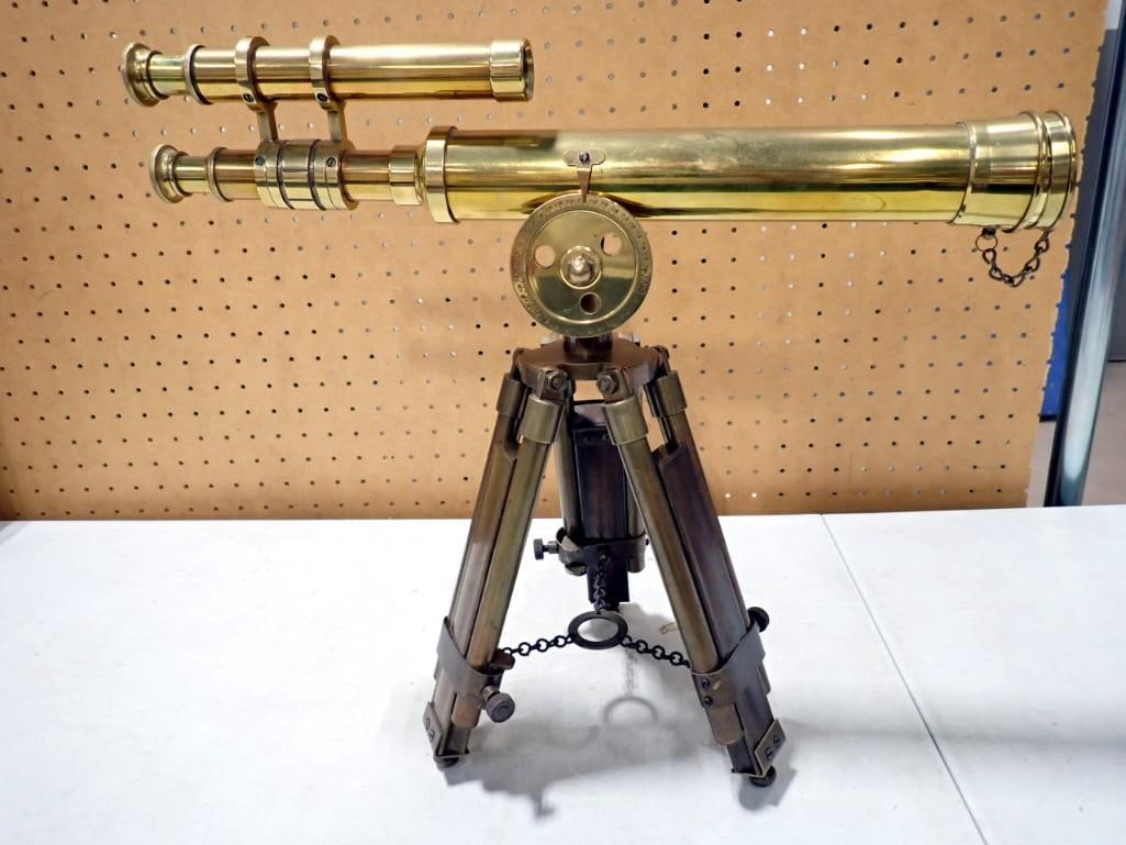 Solid Brass Sighting Scope on Brass Stand 7" and 17" Scopes: Solid Brass Sighting Scope on Brass Stand 7" and 17" Scopes