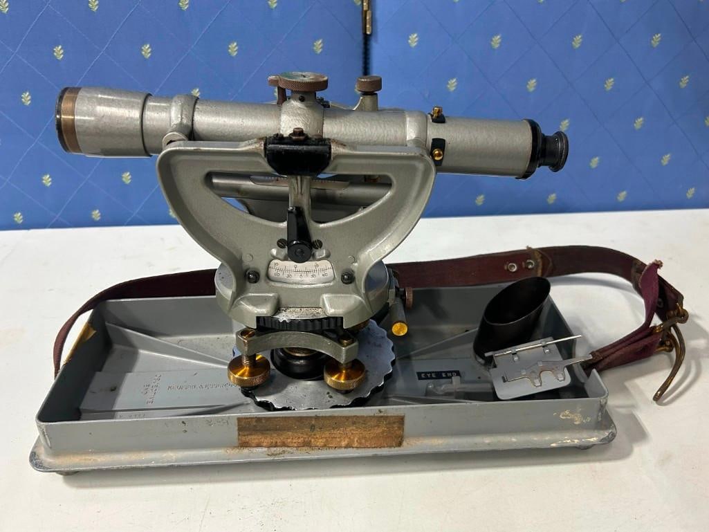 Keuffel & Esser Survey Scope with Wood Tripod and Carrying Case: Keuffel & Esser Survey Scope with Wood Tripod and Carrying Case