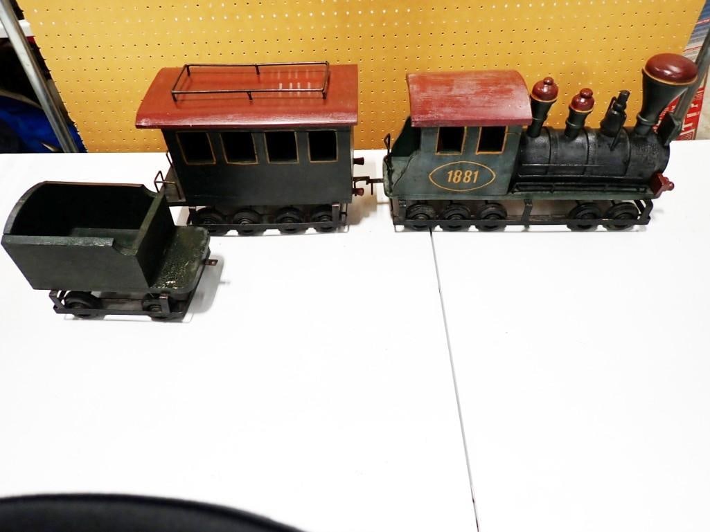 Folk Art Wood Train Locomotive 3 pc (1 of 9)