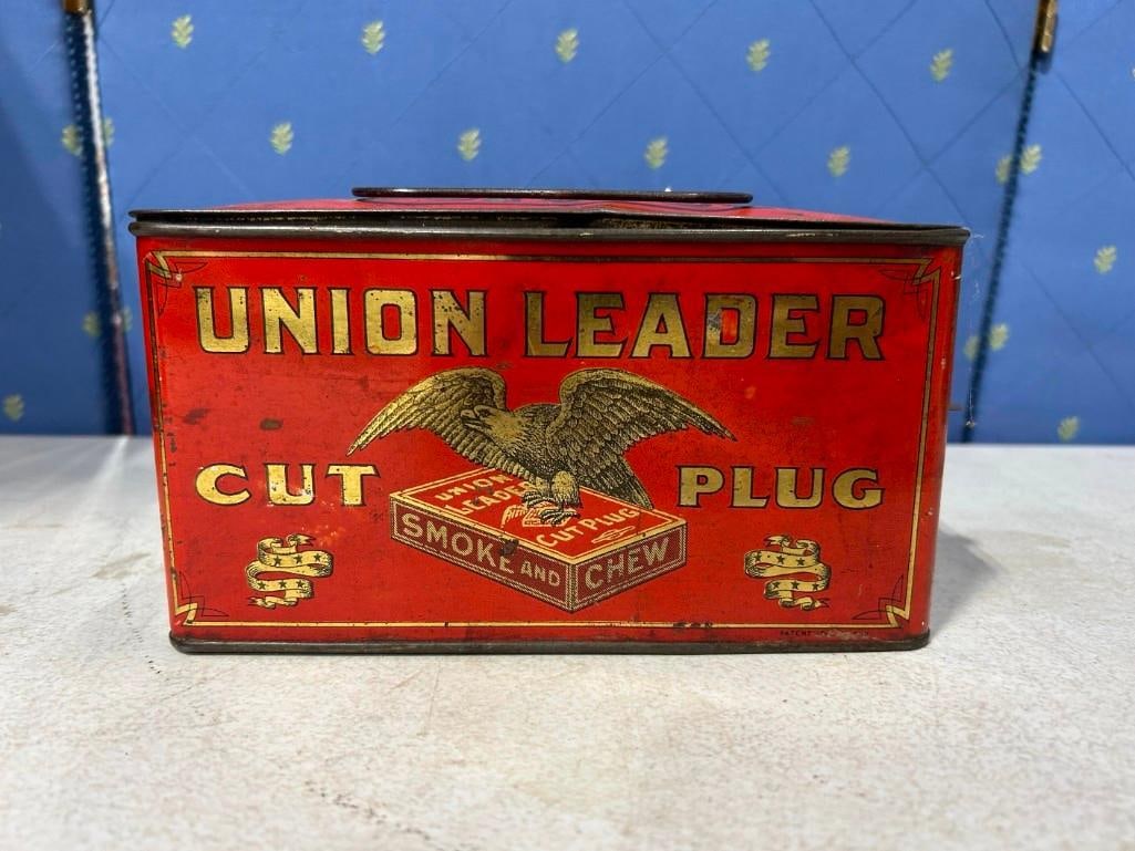 Union Leader Tobacco Cut Plug Advertising Tin (1 of 7)
