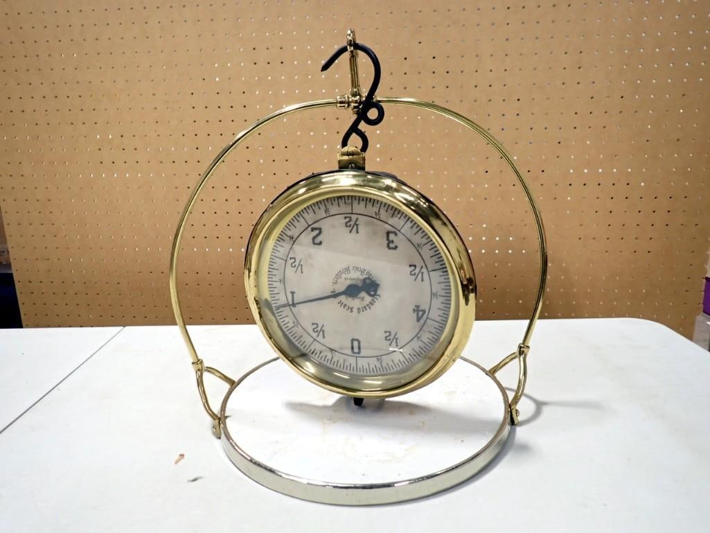 Antique Standard Brass Spring Scale Country Store Display with Hanging Platform (1 of 5)