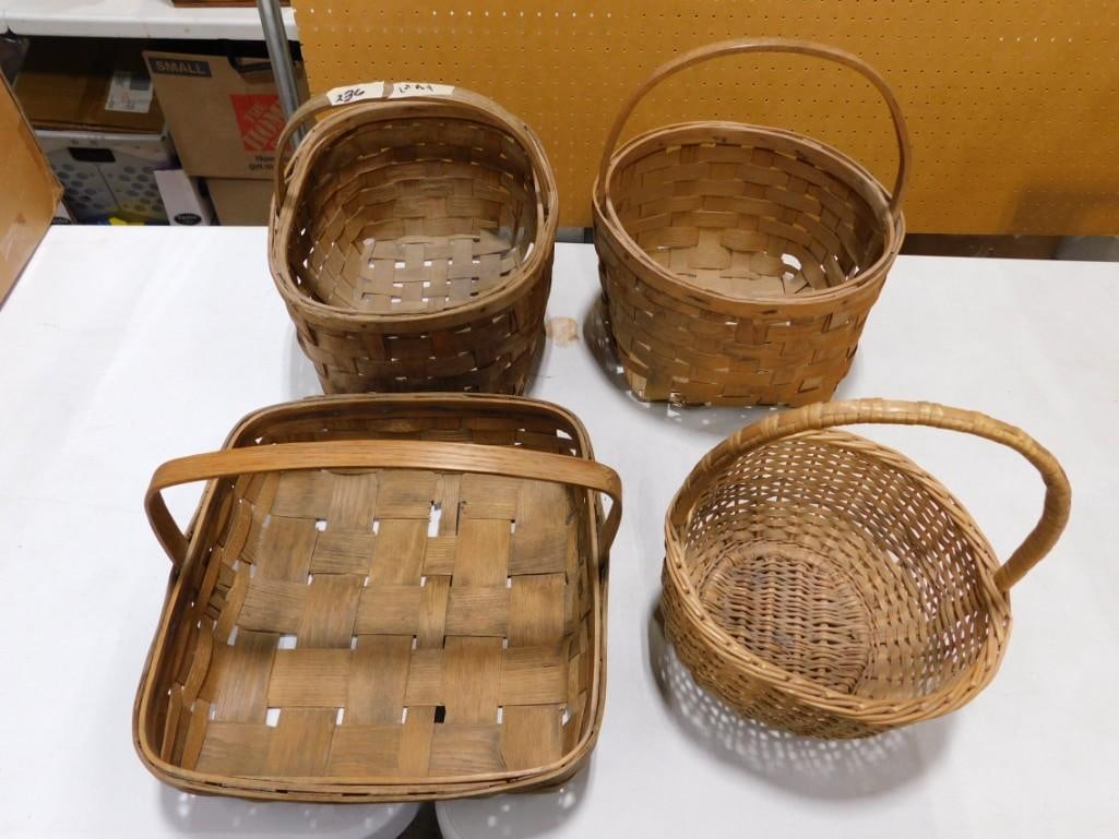 Lot of 4 Woven Antique Primitive Baskets (1 of 11)
