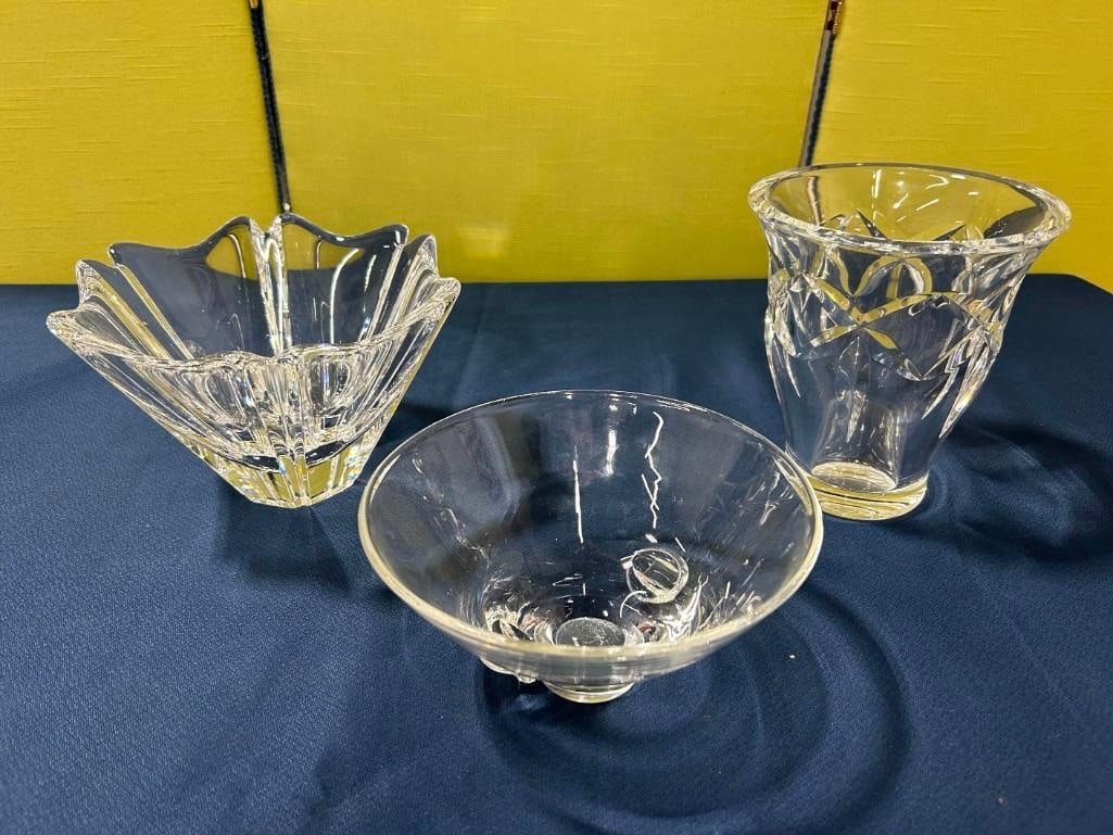 Signed Steuben 7", Baccarat 6", Orrefors 6" Crystal Bowls and Vases (1 of 16)