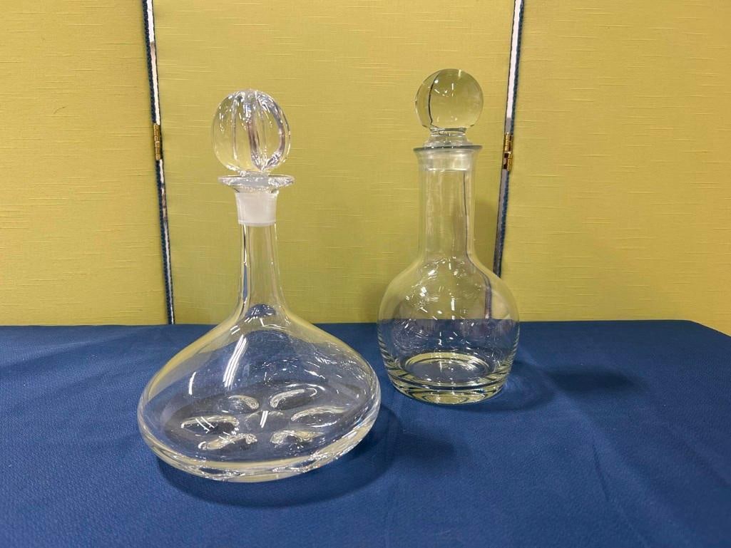 Orrefors Ships Decanter & Danish Design Decanter: Orrefors Crystal Ships Decanter & Danish Design Decanter