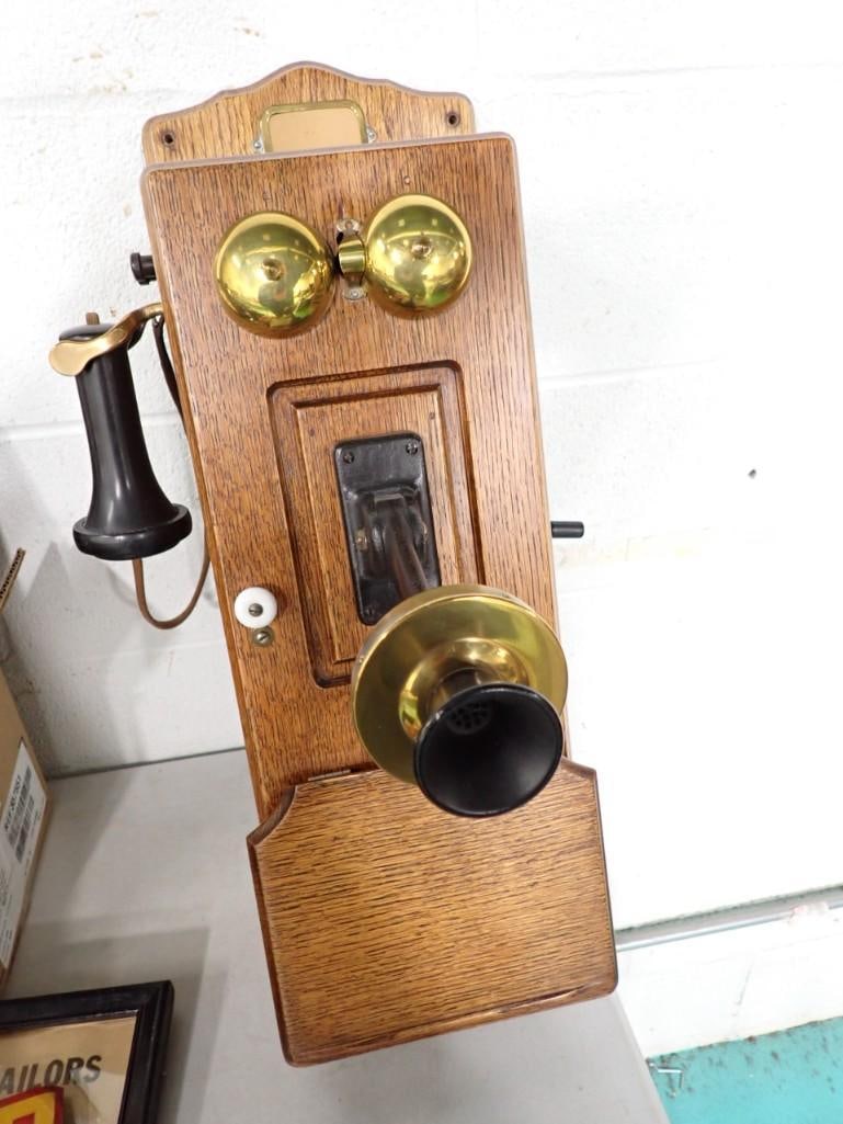 Western Electric Wall Mount Telephone 250 Watt Oak (1 of 7)