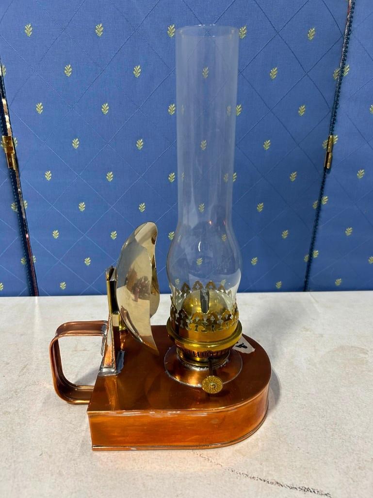 Copper and Brass Ship's Lantern with Glass Shade (1 of 6)