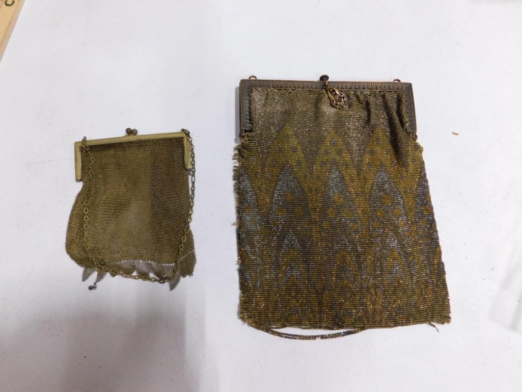 Lot of 2 Metal Victorian Purses incl Beaded and Chain Mail for Repair German and French (1 of 5)