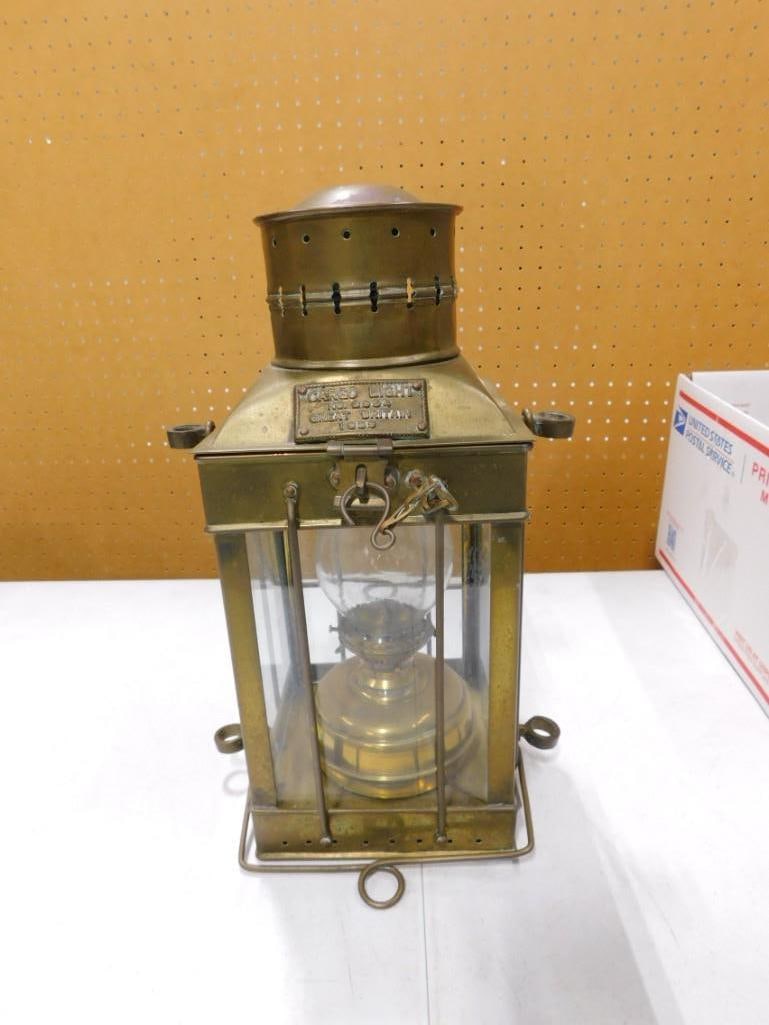 1939 Brass Cargo Ship Lantern Light From Great Britain #3954 (1 of 7)