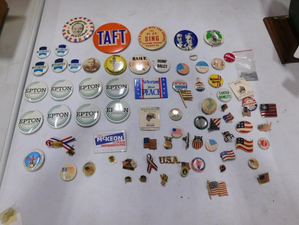 Large Lot of Assorted Political Buttons and Pinbacks (1 of 9)