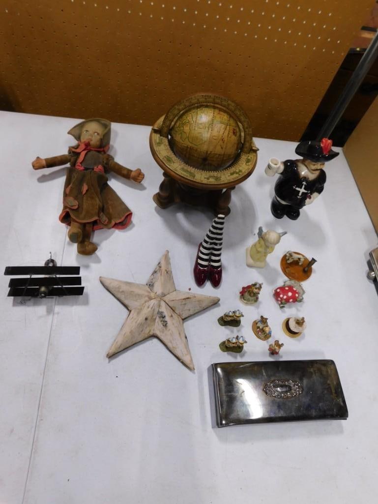 Misc. lot including Antique Doll, Globe, Wizard of Oz, etc.: Misc. lot including Antique Doll, Globe, Wizard of Oz, etc.