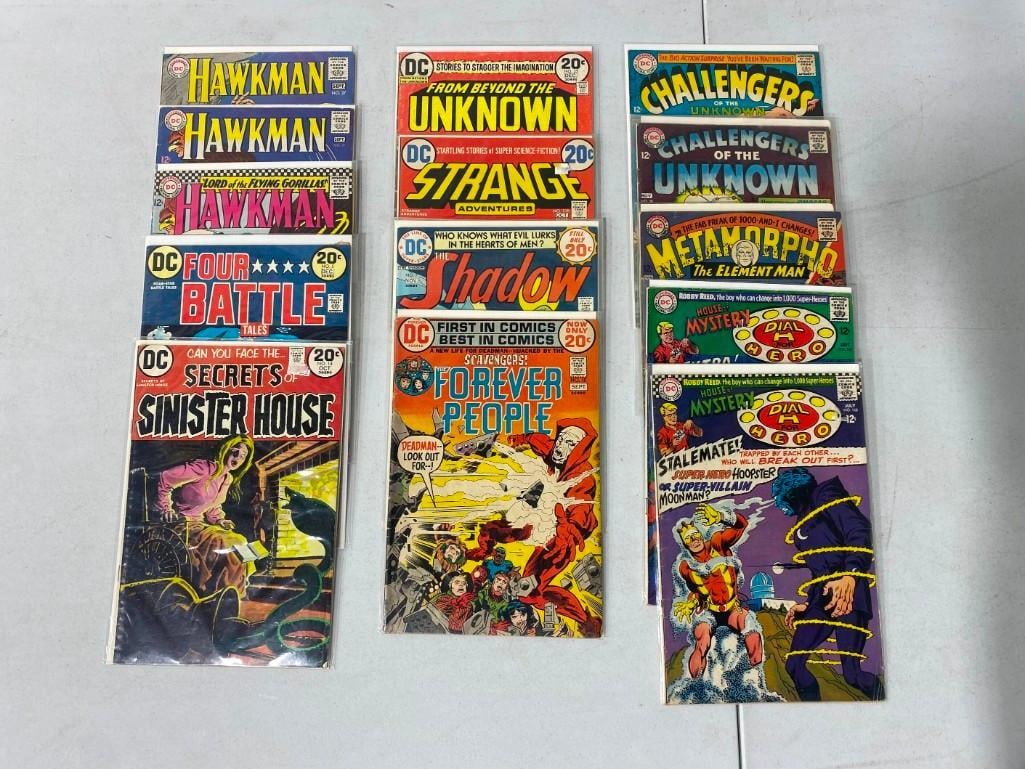 14 Comic Books incl Hawkman, Secrets of Sinister House, Forever People, Metamorpho, etc (1 of 4)