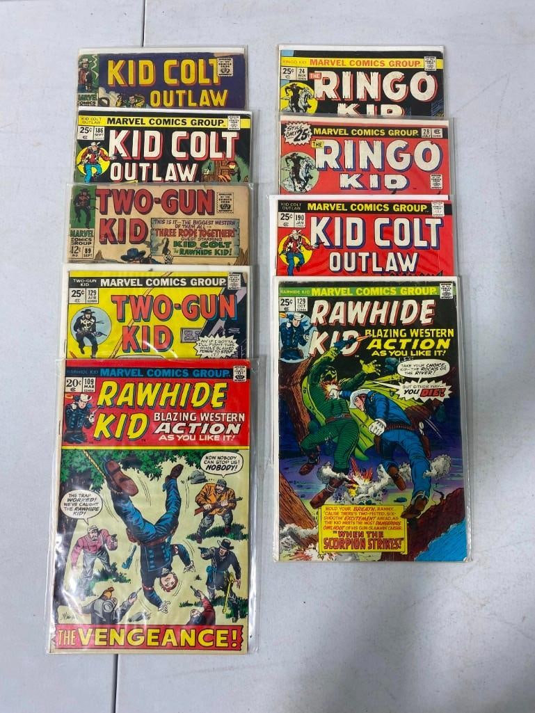 9 Comic Books incl Rawhide kid, Kid Colt Outlaw, Ringo kid, Two-Gun Kid: 9 Comic Books incl Rawhide kid, Kid Colt Outlaw, Ringo kid, Two-Gun Kid