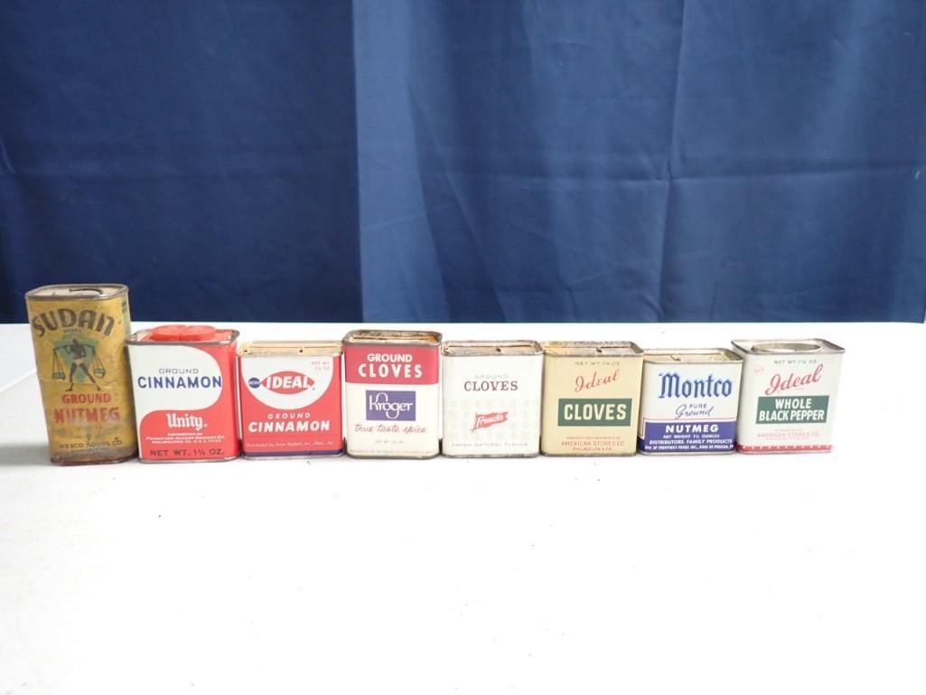 8 Vintage Spice Tins (1 of 5)