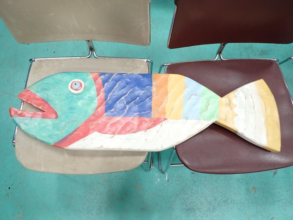 Hand Painted Wooden Fish Art Piece / Wall Hanging (1 of 3)