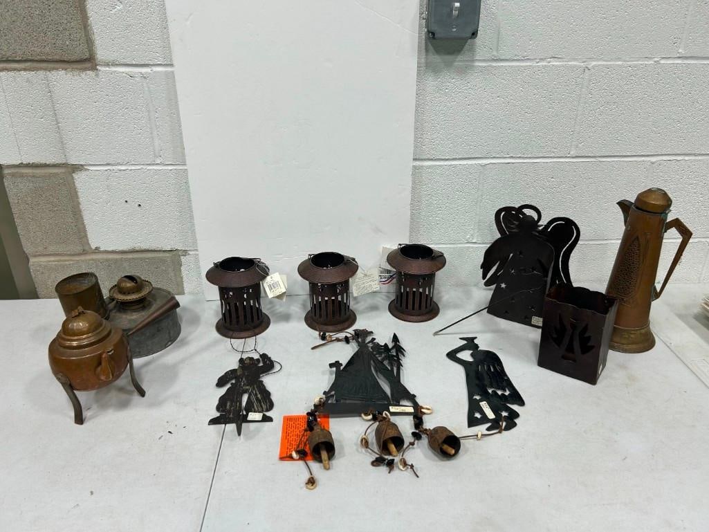Lot of Metal Items incl Copper, etc.  Includes hot Chocolate Pot, etc (1 of 6)