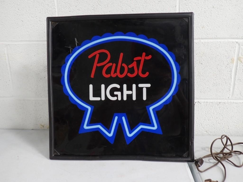 Pabst Light Beer Sign - it lights up and works - roughly 17" tall (1 of 6)