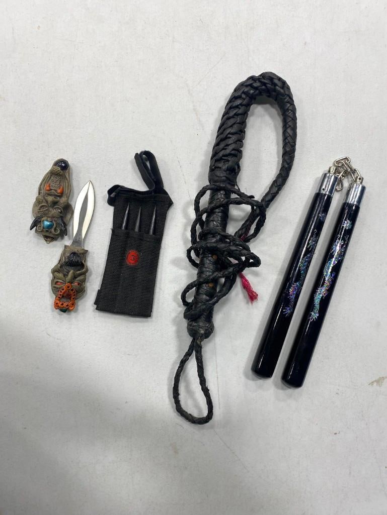 Whip, Nunchucks and a decorative knife, etc. (1 of 1)