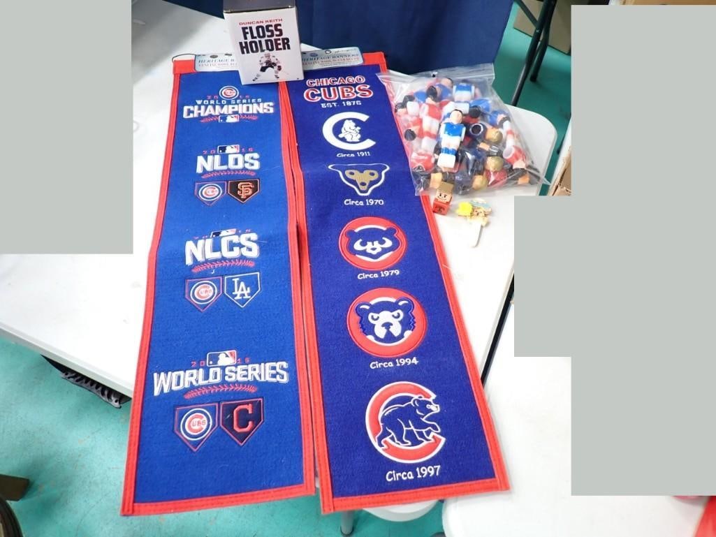 Sports Lot / Etc. Including Chicago Cubs Banners, Duncan Keith Floss Holder, Foosball Figurines, etc (1 of 11)